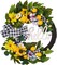 24-Inch Pre-Lit Spring & Summer Lemon Wreath – Sunflowers, Daisies, Eucalyptus with “Hello” Sign & Ribbon for Front Door, Porch, Wall, Farmhouse & Amalfi Coast Decor